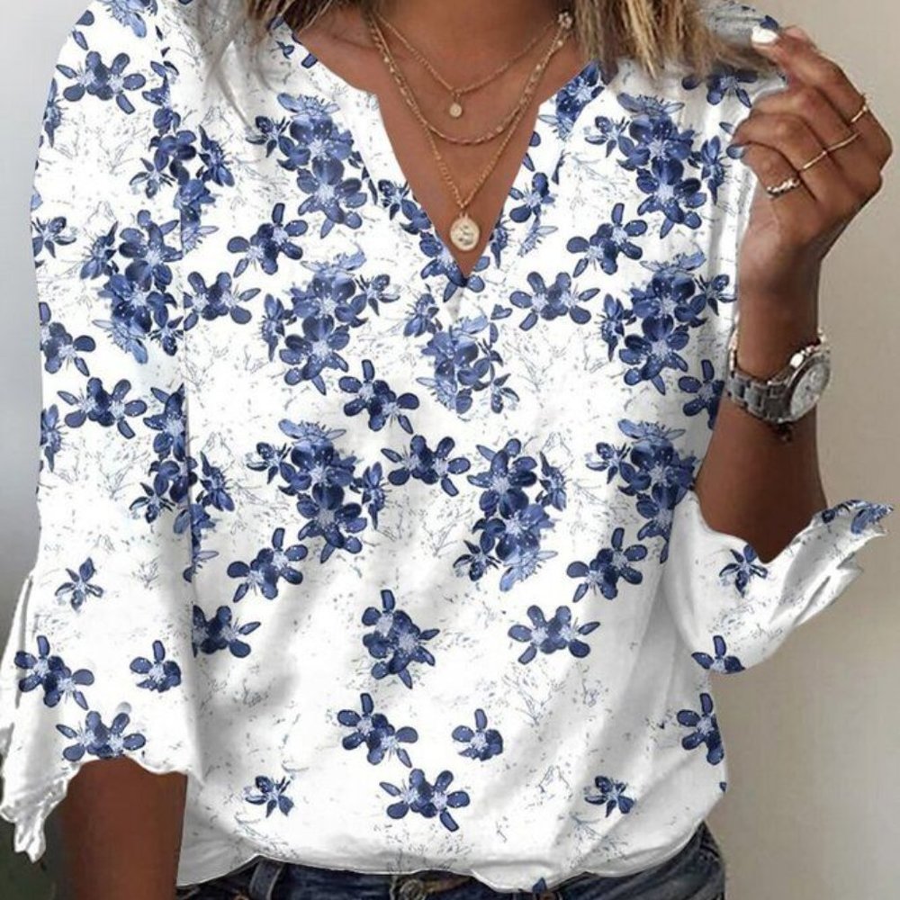 V-Neck Jersey Loose T-Shirt